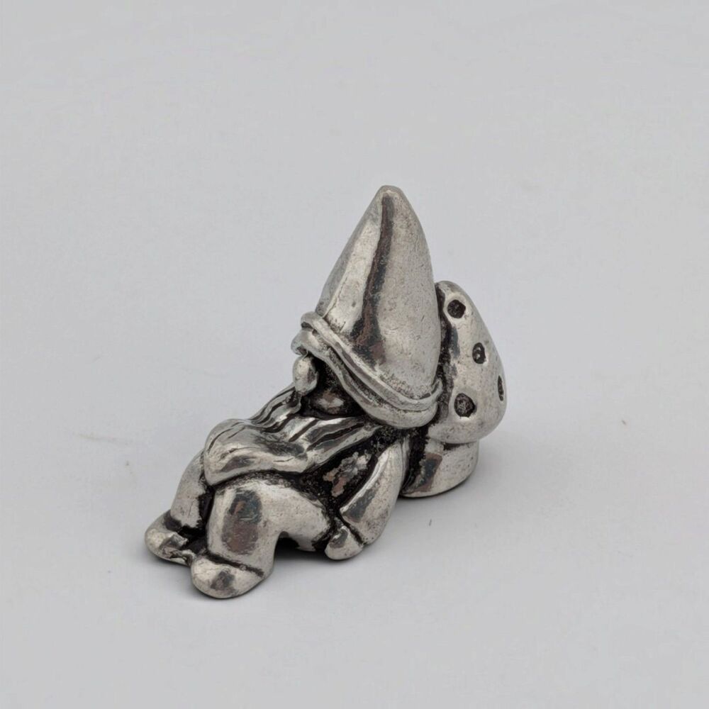 Basic Spirit Pewter Gnome Miniature Mushroom Figurine Nova Scotia Canada